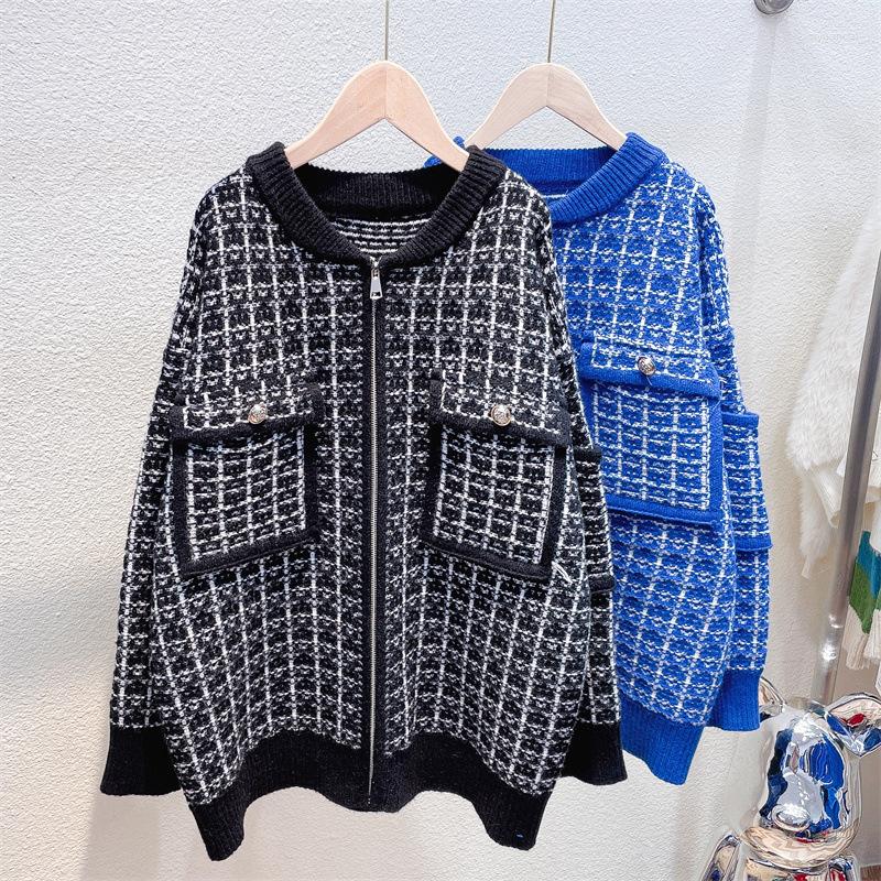 

Women's Sweaters Autumn Winter Small Fragrance Knitted Women Cardigan Pullover Loose Top Female Jacket Coat, Green