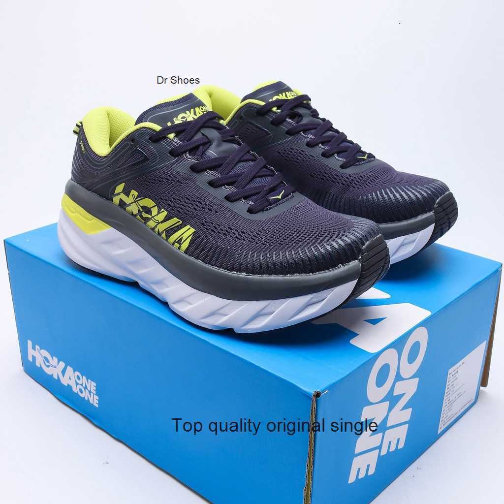 

Hoka Height Original Increasing One Shoes Bondi 7 Men Casual Sports Shock Absorbing Road Running Training Sport, White