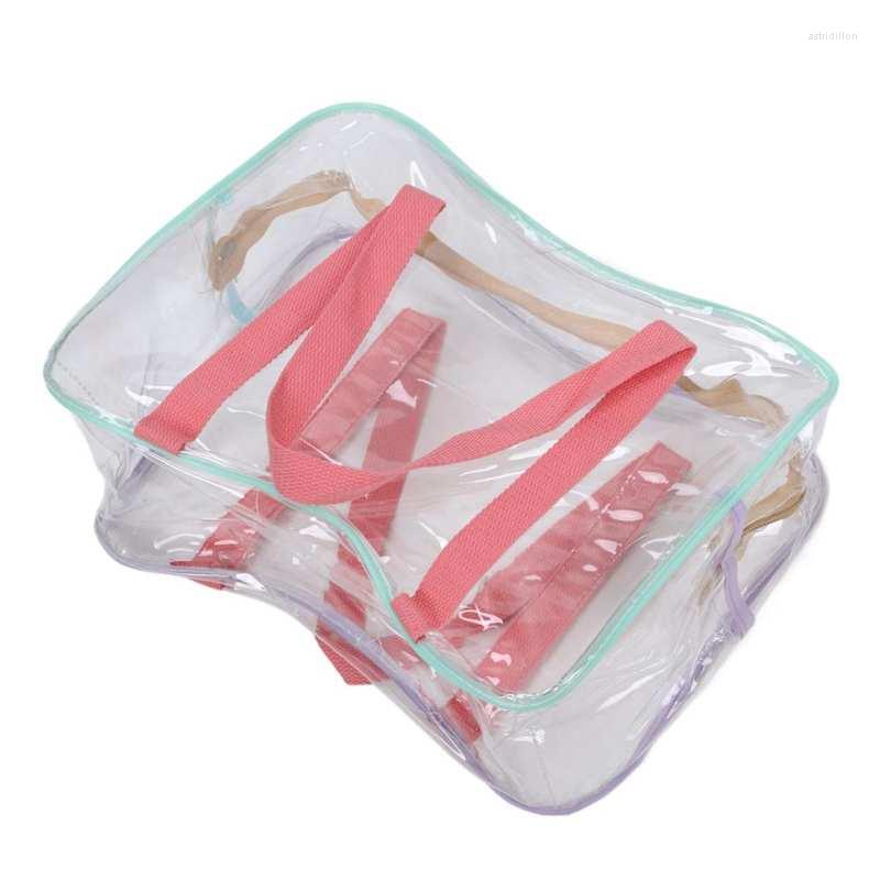 

Makeup Sponges Clear Handbags Good Storage Capacity L Size Zipper Closure Large Comfortable Grip For Swimming