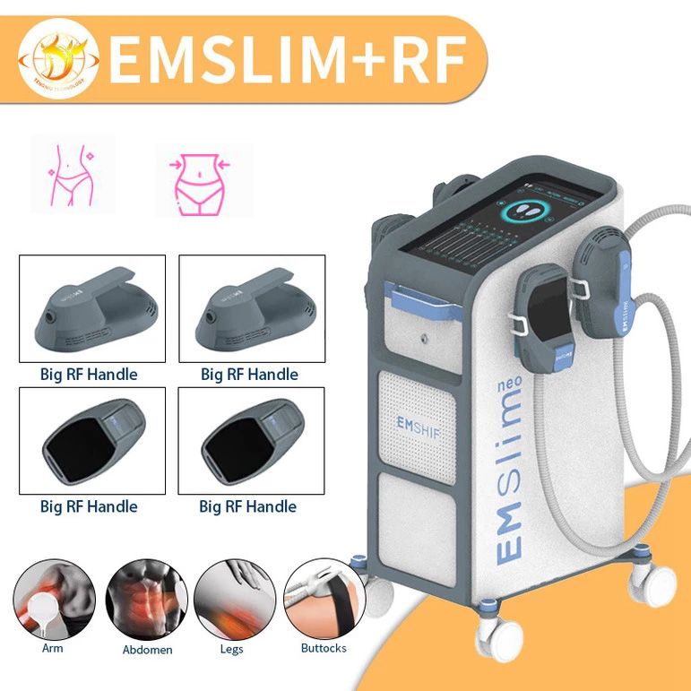 

Vertical Professional 4 Handles Ems Slimming 7 Tesla Emslim Neo Hiemt With Rf Muscle Stimulator Electromagnetic Machine Body Contouring Fat Burning Muscle Bulid