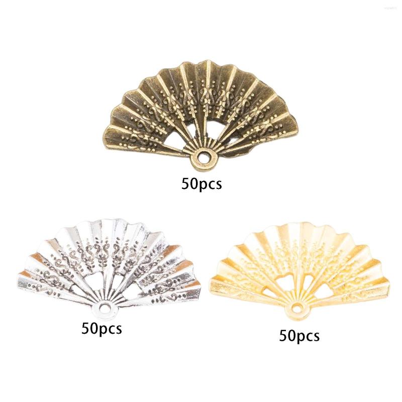 

Charms 50 Pieces Vintage Fan Shaped Semicircular Pendents For Earrings Necklace Hairpin DIY Crafts Jewelry Making