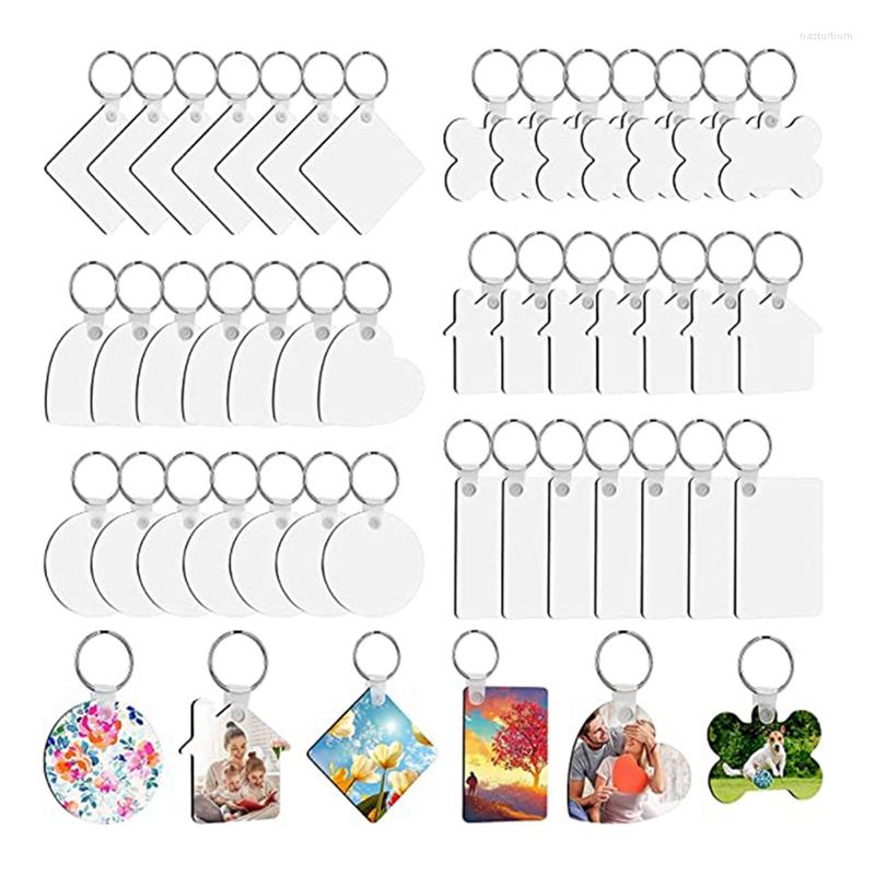 

Keychains Sublimation Keychain Blanks Bulk 126Pc DIY MDF With Keyrings Double-Sided Printed Heat Transfer