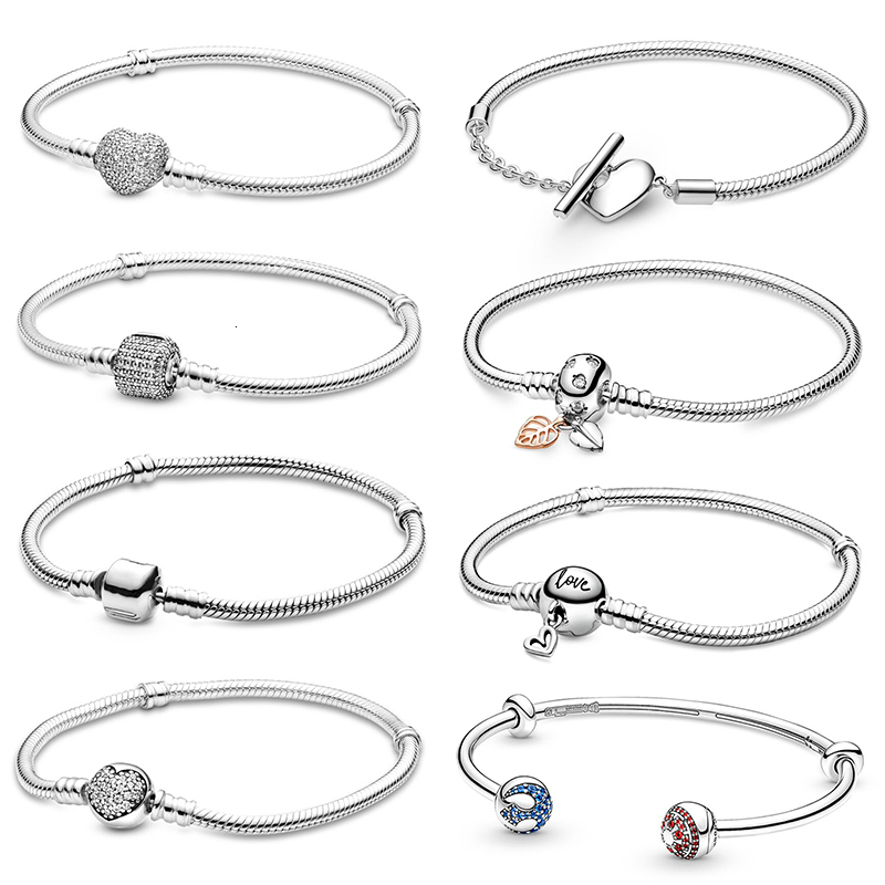 

Charm Bracelets Women Bracelet 925 Sterling Silver Heart Snake Chain Bracelet Fit Original Pendant Safety Chain Charm Bead Women Jewelry 230313
