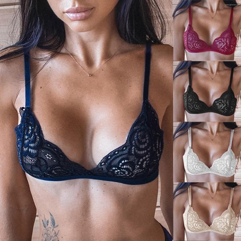 

Bras Women's Fashion Bra Crop Top Padded Triangle Floral Lace Bralette Shape Wear Lingerie Underwear, Khaki