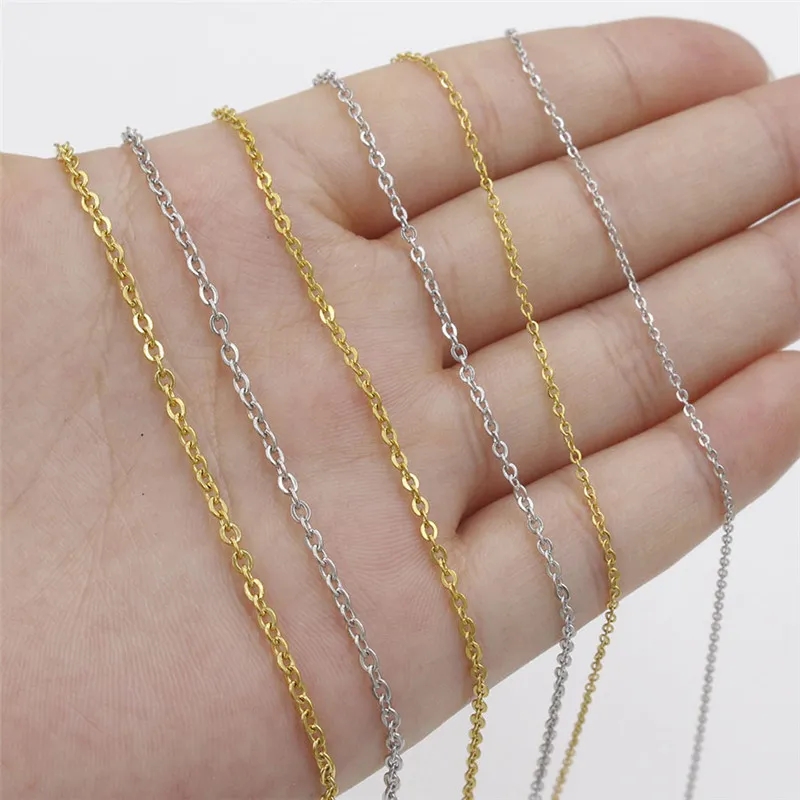 

DIY Stainless Steel Chain Jewelry Accessories 45cm 50cm 60cm 70cm Gold Plating Cable Chains Necklace