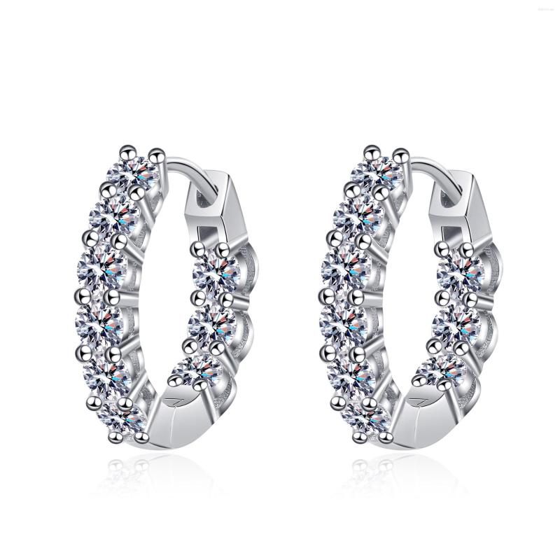 

Hoop Earrings BOEYCJR S925 Trendy 3mm D Color 1.8ct Total VVS1 Moissanite Earring For Women Fine Jewelry