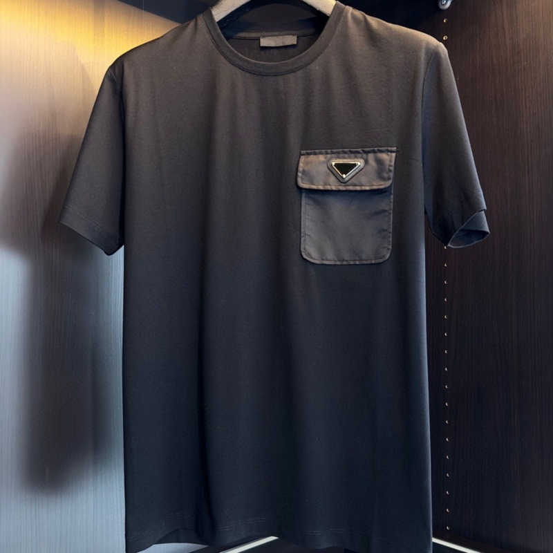 

Pocket embroidered short-sleeved t shirt men women sweatshirt designer tshirt round neck pullover tee summer cotton Tshirt casual T-shirt 4xl, White