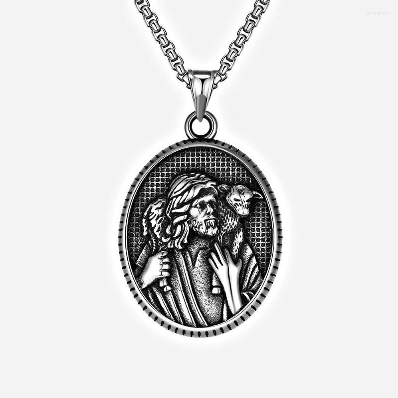 

Pendant Necklaces Punk Hip Hop Shepherd Dog Cast Titanium Steel Men Necklace