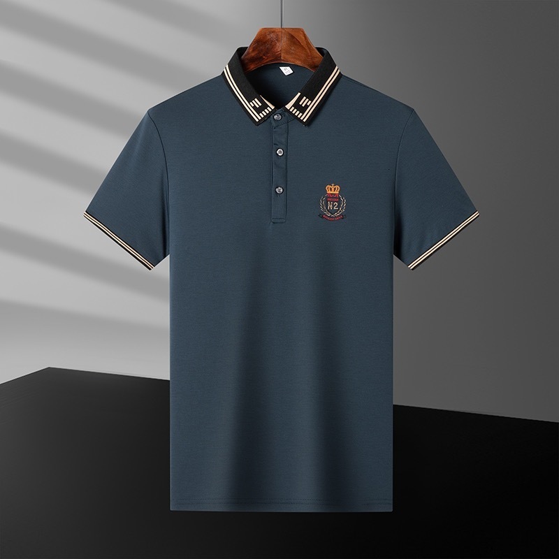 

Men's T-Shirts High end short sleeve embroidered polo shirt men's summer youth leisure trend T-shirt high quality business Lapel breathable top 230313, White