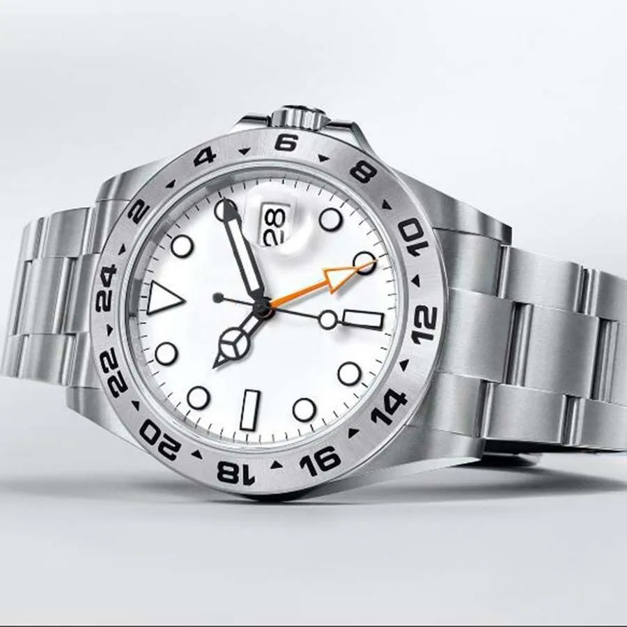 

2 Color Selection Best 42MM 2813 movement wristwatches with Asia 2813 modified Explorer White Dial Black II Men Watch Watches