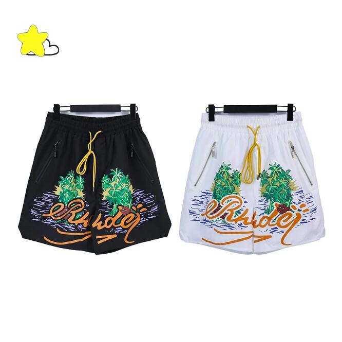 

Printing Shorts Men Women Black White Casual Breeches Inside Mesh