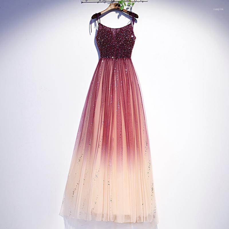 

Party Dresses Evening Dress Beads Square Collar Luxurious Floor-Length Spaghetti Strap Backless A-Line Plus Size Women Formal Gown C1411, Auburn