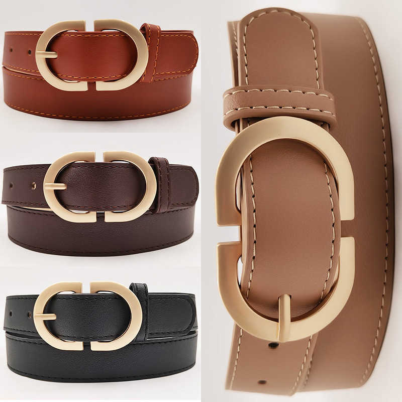 

Waist Chain Belts Buckles Men's Women's New double D button imitation leather belt for women's fashion versatile Jeans Belt, Black