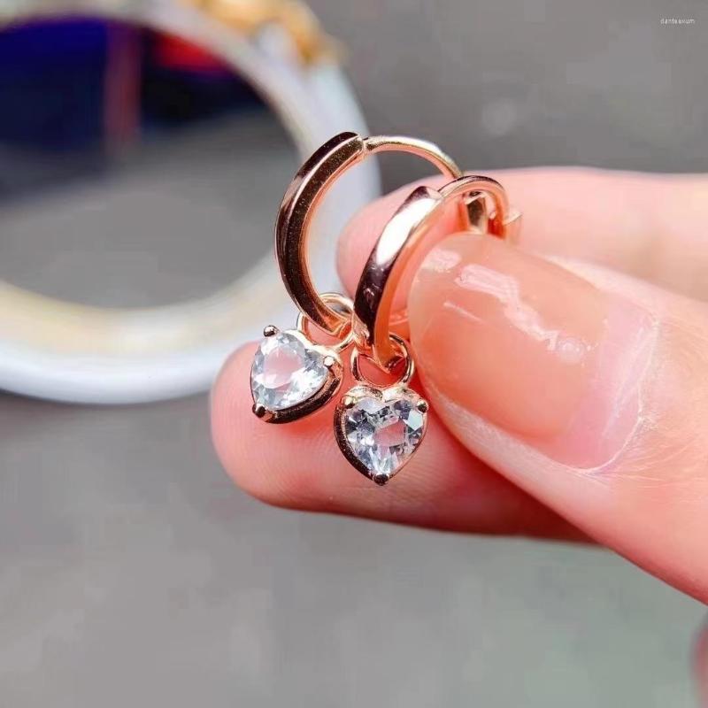 

Hoop Earrings Natural Aquamarine 5mm Heart Silver 925 Jewelry