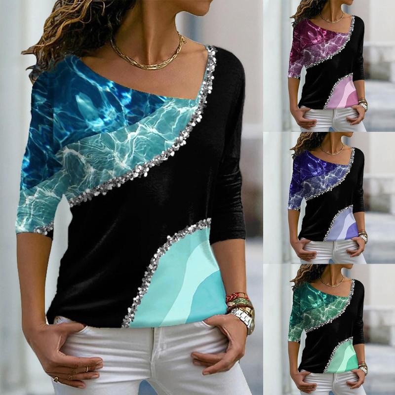 

Women' Blouses Womens Fashion 2023 Long Sleeve V Neck Loose Casual Floral Printed Tops And T Shirts, Hot pink