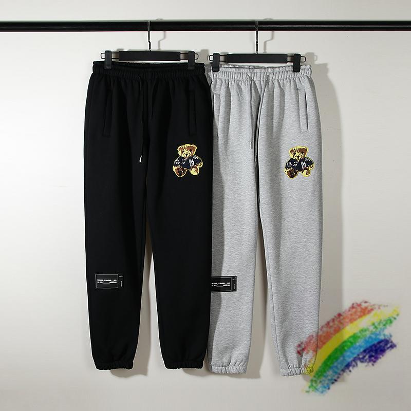 

Men's Pants Welldone Men Women Drawstring Patch Elastic Loose Embroidered Bear Well Done Trousers SweatpantsMen's