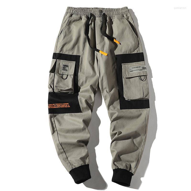 

Men's Pants 2023 Men Multi-pocket Elastic Waist Design Harem Pant Street Punk Hip Hop Casual Trousers Joggers Male Cargo, Gray