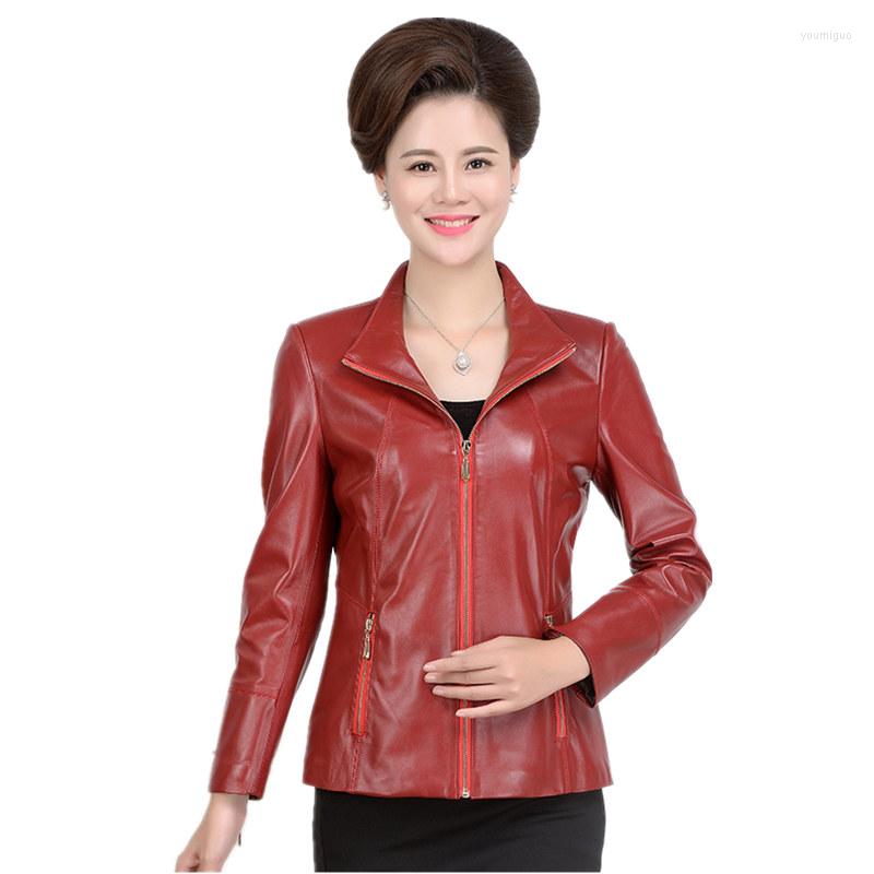 

Women's Leather 200% Real Sheepskin Coat Women Spring Autumn Plus Size 6XL Jackets Jaqueta De Couro Feminina 2023 222 MF626, Black