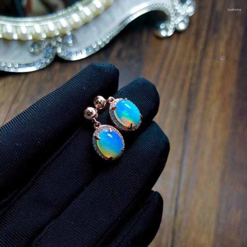 

Stud Earrings Real And Natural Fashion Elegant Temperament Opal Earring 925 Sterling Silver