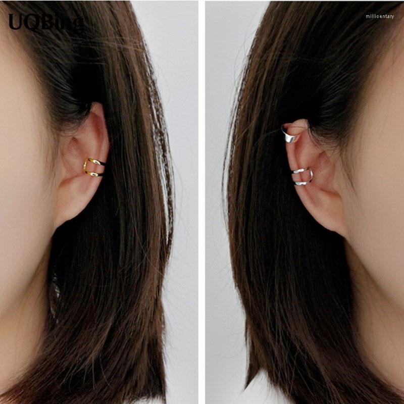 

Backs Earrings 1 Piece Simple Silver Color Clip For Female Jewelry