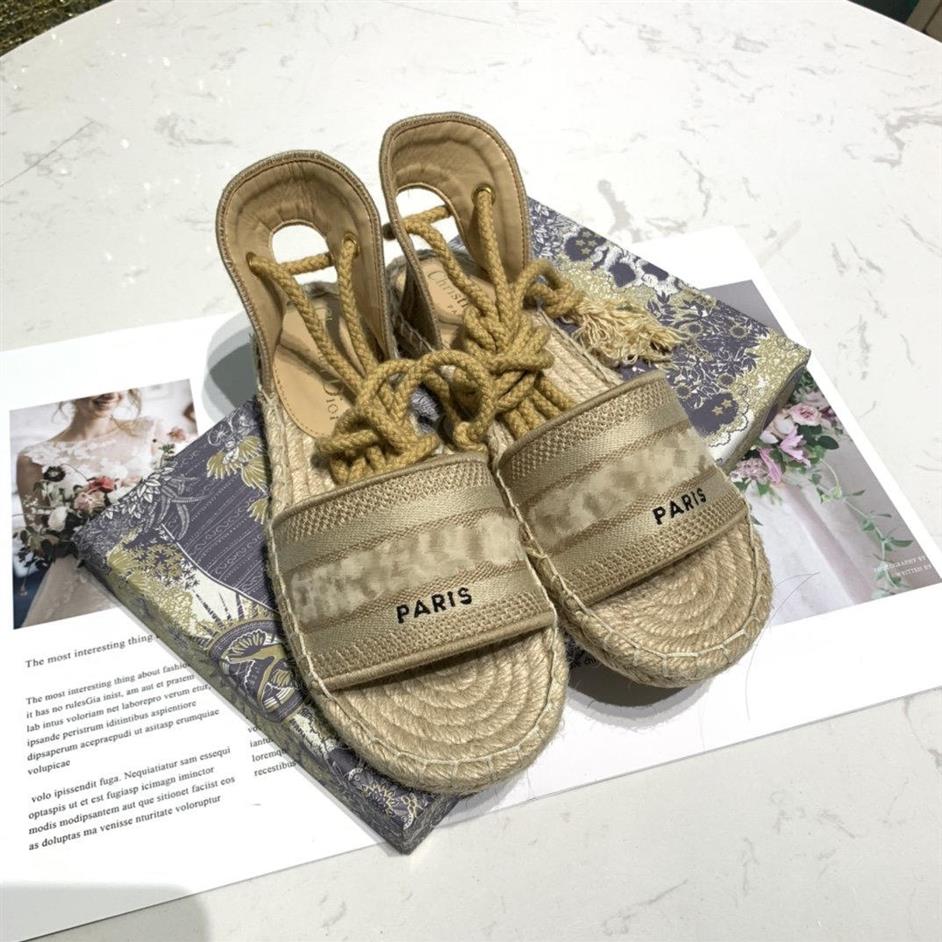 

Luxury Obliques Designer Womens Granville Espadrilles Fashion Sandals Platform Rosa Mutabilis FishermanStraw fisherman Shoes Obliq276d, Light tan