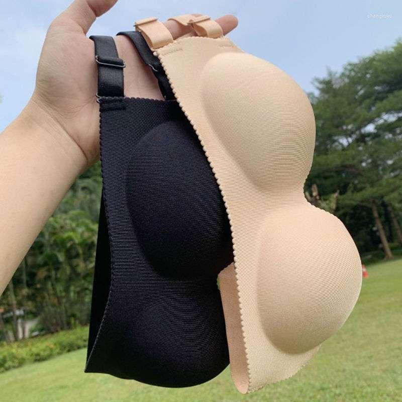 

Bras Push Up Silicone Bra Seamless Invisible Women Wedding Dress Magic With Transparent Straps Backless Bralette Lingerie Top, Black 40-65kg