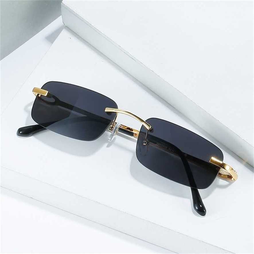

New sunglasses and women's new card frameless trend leopard head small box optical Sunglasses
