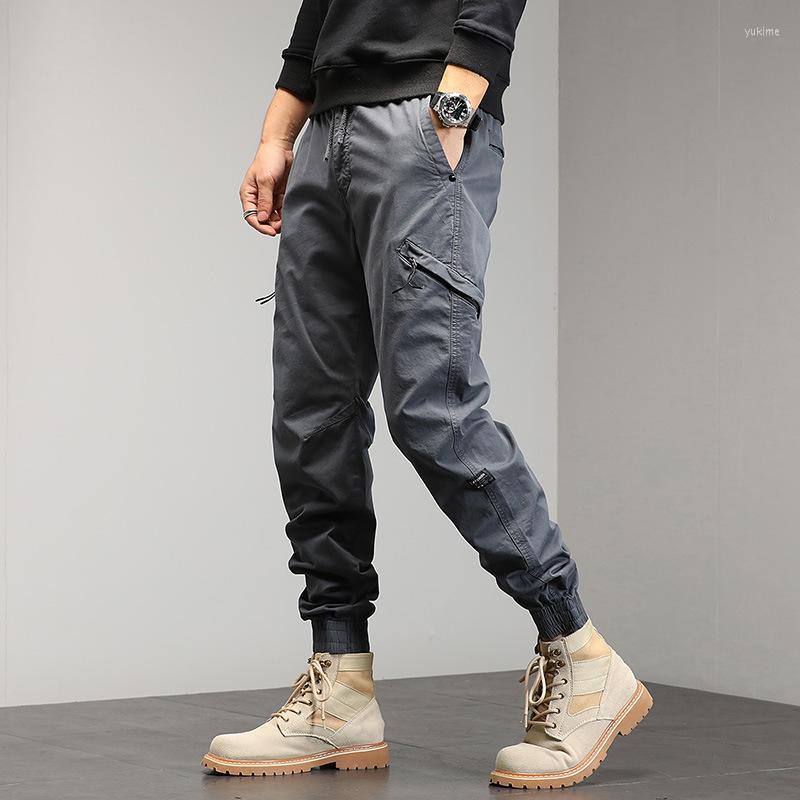

Men's Pants Spring Summer Multi-Pockets Cargo Men 2023 Streetwear Black Joggers Male Casual Cotton Army Green Trousers