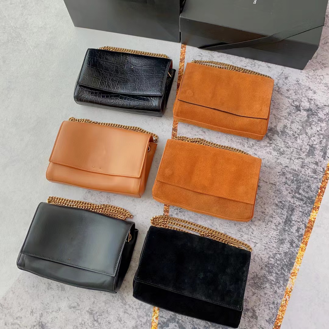 

Designer handbag Kate trumpet two-sided dual-use chain shoulder bag plain crocodile grain cowhide leather handbag fashion, The crocodile grain