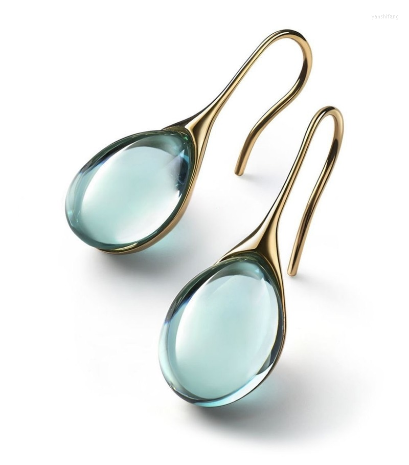 

Dangle Earrings Temperament Inlaid Water Drop Hook Retro Opal Pendant Simple Women's Wedding Engagement Jewelry