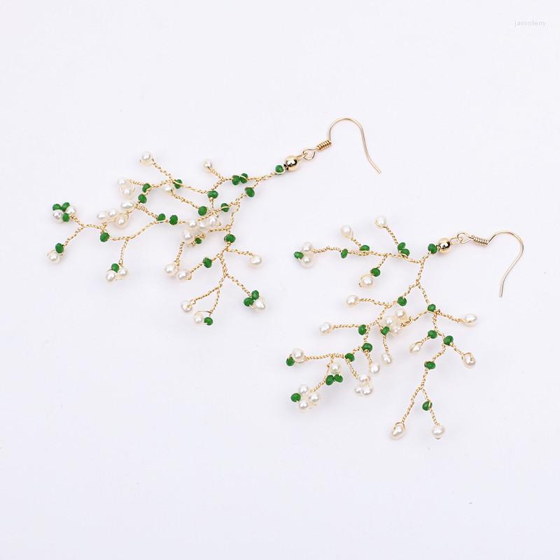 

Hoop Earrings Bohemia Tree Branch High Quality Pure 925 Silver Hook Oversize Lady Ear Ring Natural Pearl Jewelry