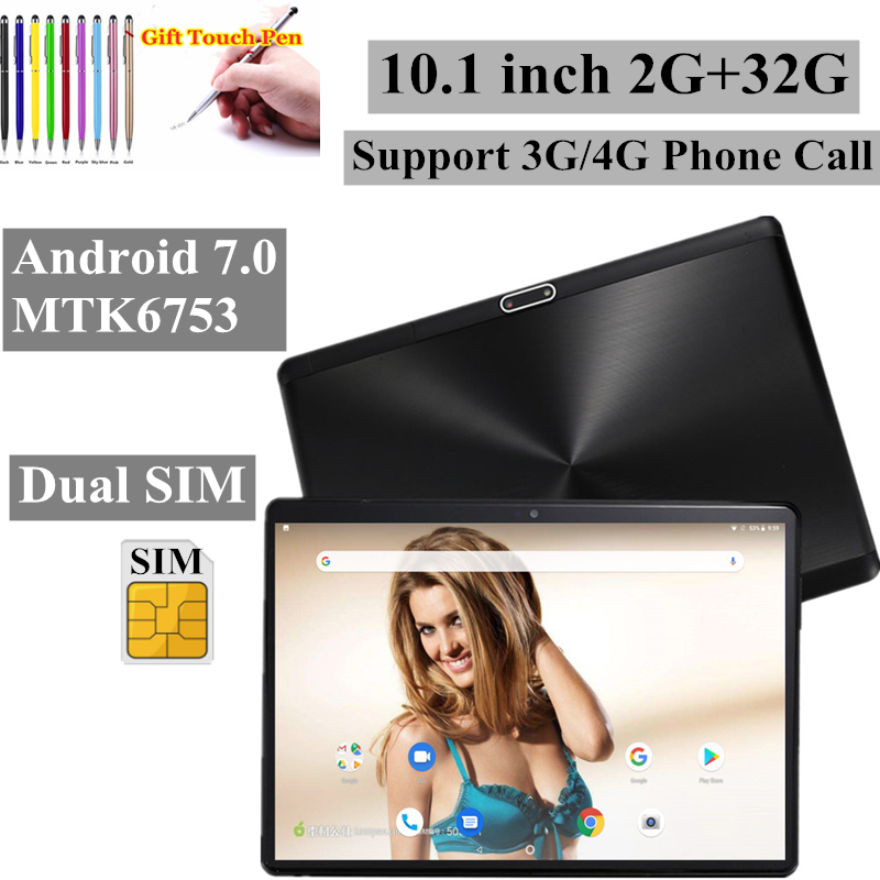 

Phone Call Tablet PC 10.1 INCH 4G LTE 2GB/32 GB Android 7.0 MTK6753 Quad Core GPS Bluetooth-Compatible Dual Sim 4000mAh, Choose color