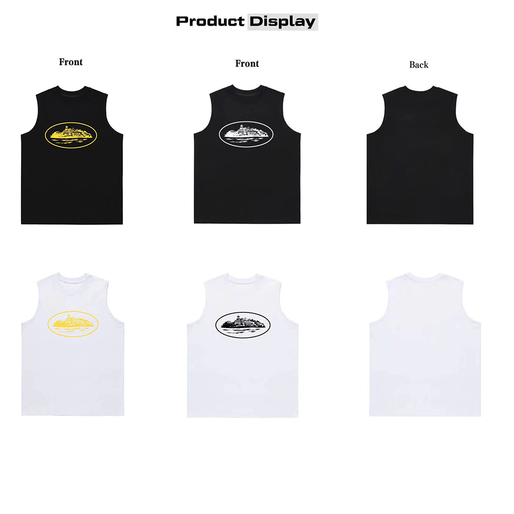 

Designer Corteiz American High Street Tank Top Men's Summer Sleeveless T-shirt Sweetheart Cotton INS Port Style Loose Tank Top Men