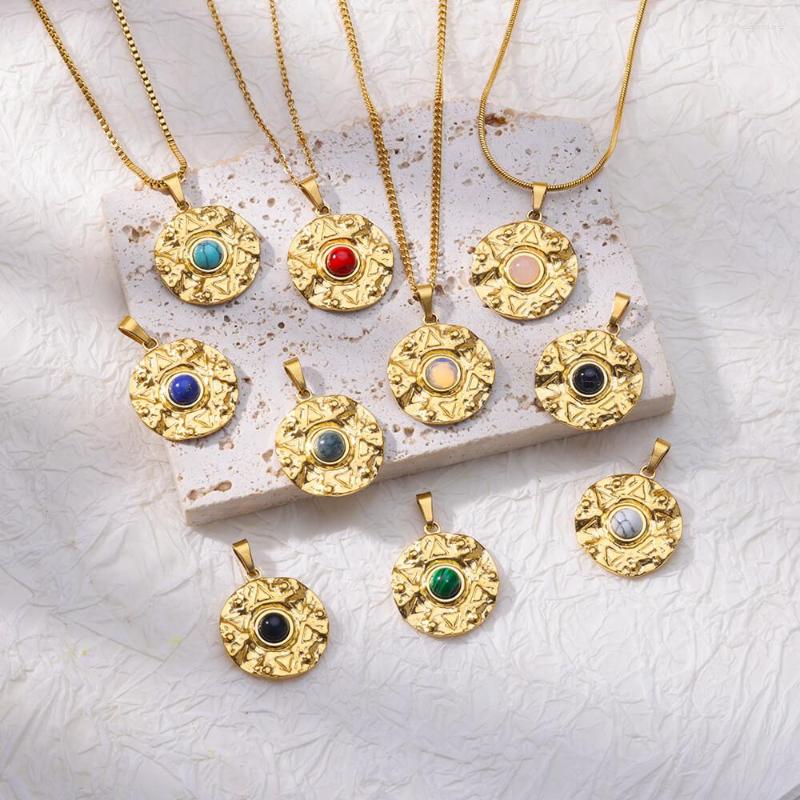 

Pendant Necklaces Irregular Zircon Stone For Women Stainless Steel DIY Cuban Chain Necklace Wedding Jewelry Valentines Gift 2023