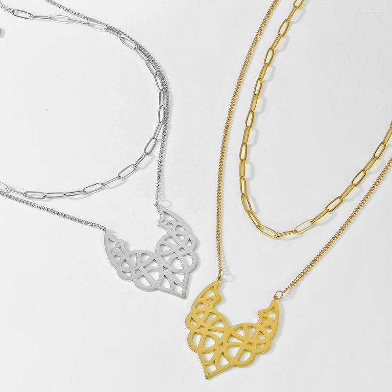 

Pendant Necklaces Teamer Fashion Geometry Necklace For Women Lady Multilayer Chain Collar Jewelry Birthday Gift Wholesale