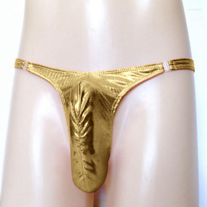 

Underpants Gay Underwear Men G-String Penis Sheath Pouch Thongs Briefs T-Back Knickers Scrotum Bulge Clothes Inner Wear, Golden