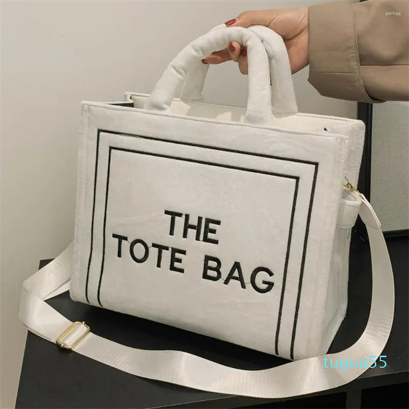 

Shoulder Bags Corduroy Tote Bag Large Designer For Women Plush Handle Crossbody, Red