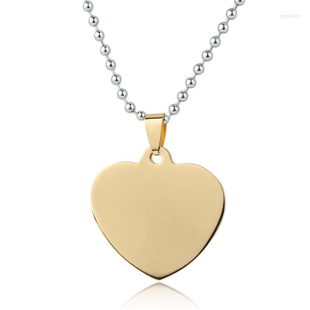 

Pendant Necklaces Personalized Name Dog Tags Necklace Heart Shape Pendants Stainless Steel ID Tel Custom DIY Laser Free