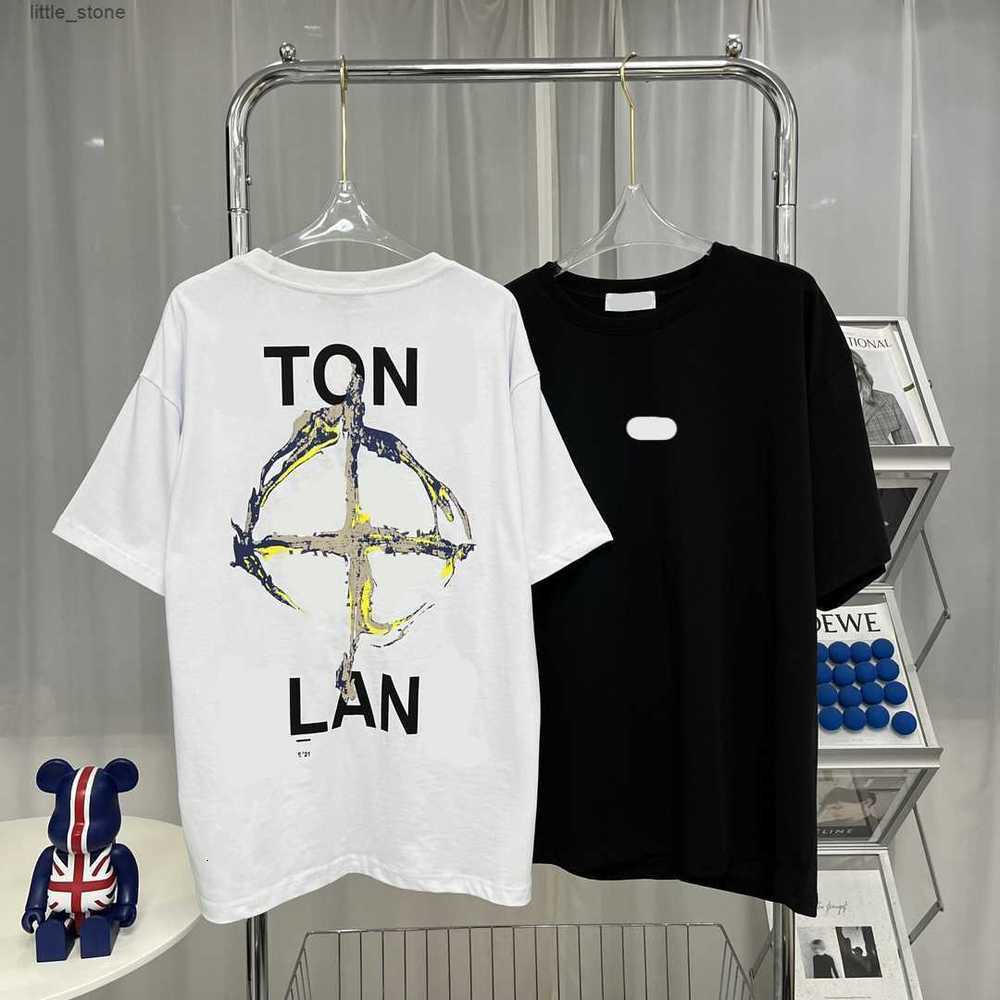 

Brand Designer Mens t Shirts 23ss Men Women Summer Stone Black White Islands Compass Pattern Print Tshirt Leisure Clothes Tops Clothinggj63
