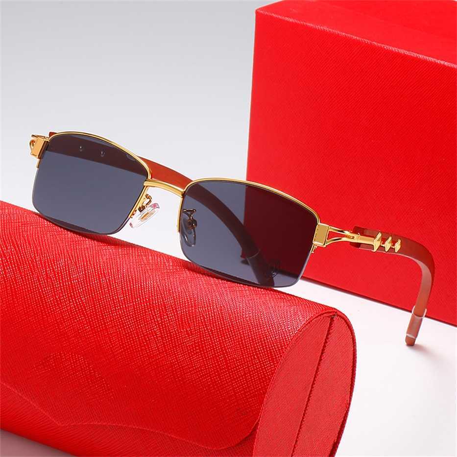 

Sunglasses 2023 new leg women's simple half frame hot selling sunglasses men's fashion wooden flat glasses