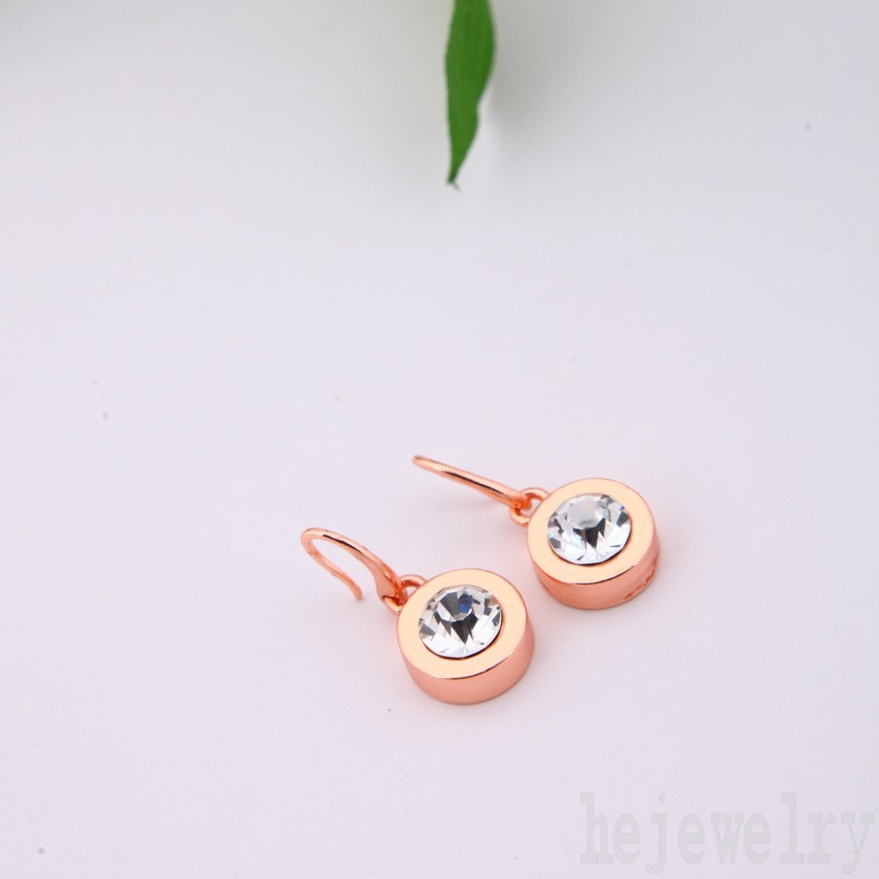 

Dazzling circular plated gold earrings alloy womens good sweet amazing jewlery street happiness party gift diamond dangle earrings for teen girls ZB008 F23