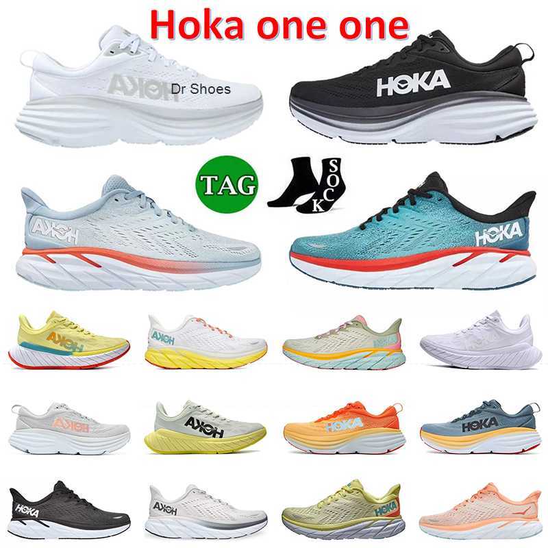 

Hoka Bondi 8 Running Shoes Hokas one Clifton Carbon X2 Sneakers Triple White Black harbor mist lunar rock amber yellow blanc de blanc