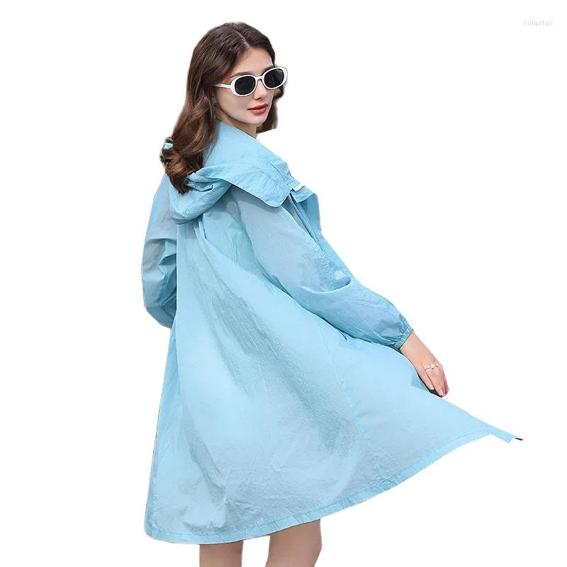 

Women's Jackets 2023 Summer Thin Coat Women's Jacket Long Zipper Hooded Sun Protection Clothing Women Loose Breathable UV Tops, Pink