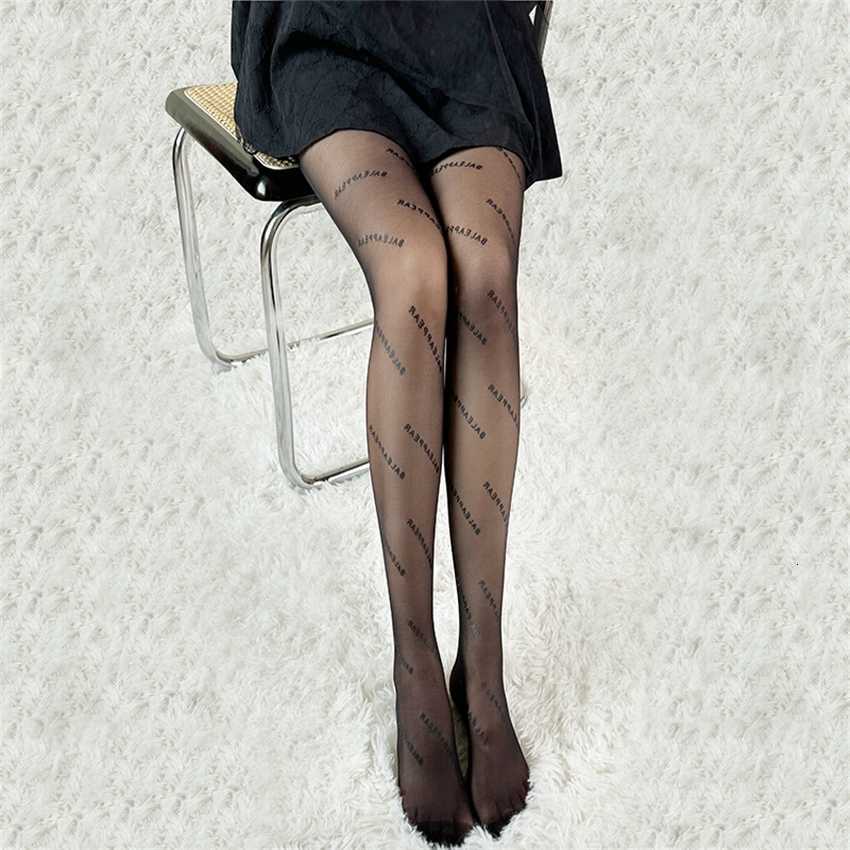 

New spring and autumn stockings Paris letter sexy printing fashion brand thin skin penetrating anti stripping base women, Paris black
