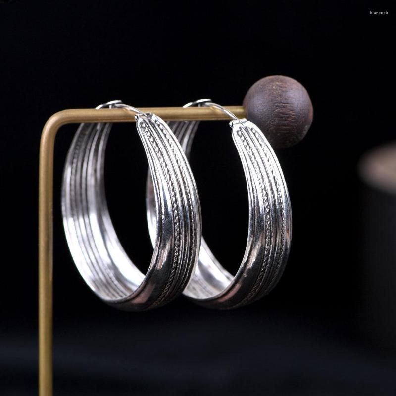 

Hoop Earrings FNJ 925 Silver Big For Women Jewelry Pure S925 Sterling Earring Statement