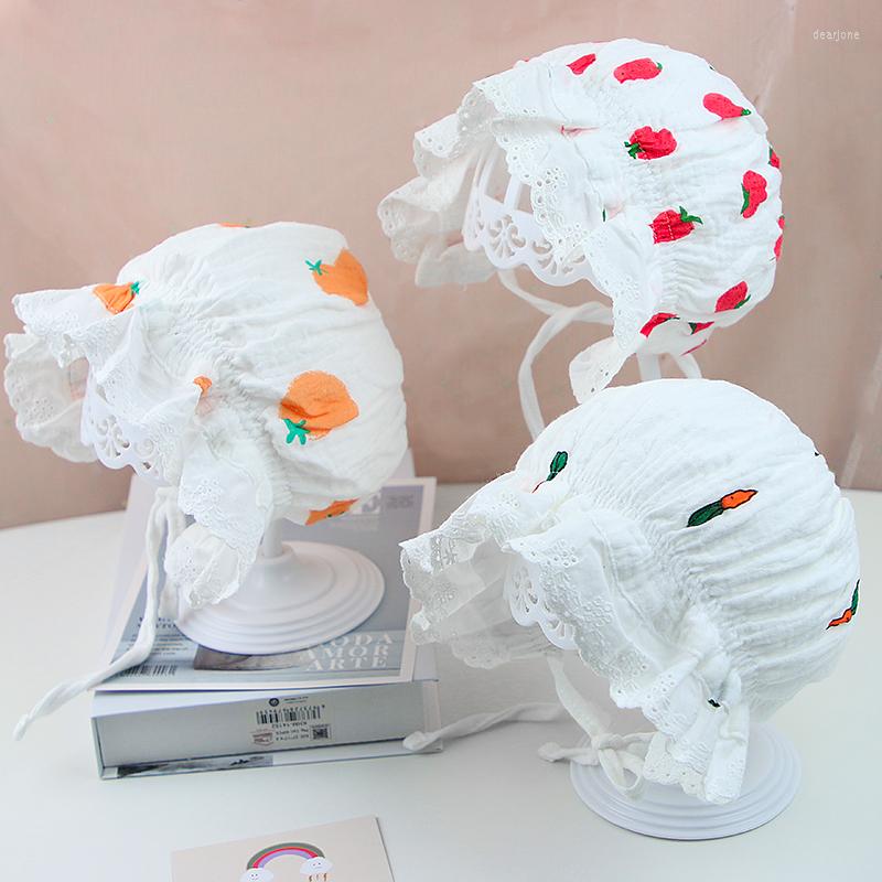 

Hats Soft Cotton Baby Hat Strawberry Printed Born Girls Sun Spring Summer Infant Toddler Cap Stuff, Orange