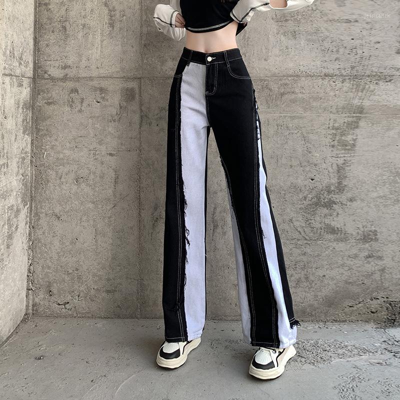 

Women' Jeans Women 2023 Elastic Pencil Trousers High Waist Ladies Tight Clothing Slim Fit Casual Irregular Splicing Denim Pants, Black