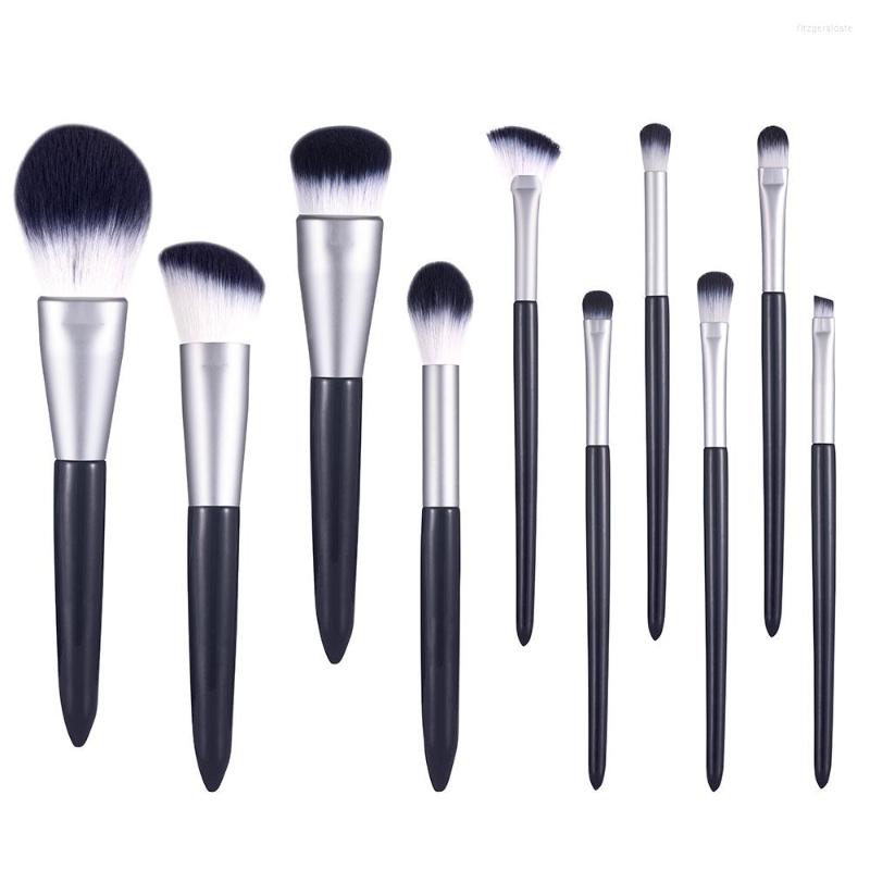 

Makeup Brushes Professional 10 PCS Set Dark Blue Face Eye Make Up Brush Kit Foundation Powder Lip Eyeshadow Beatuy Tools