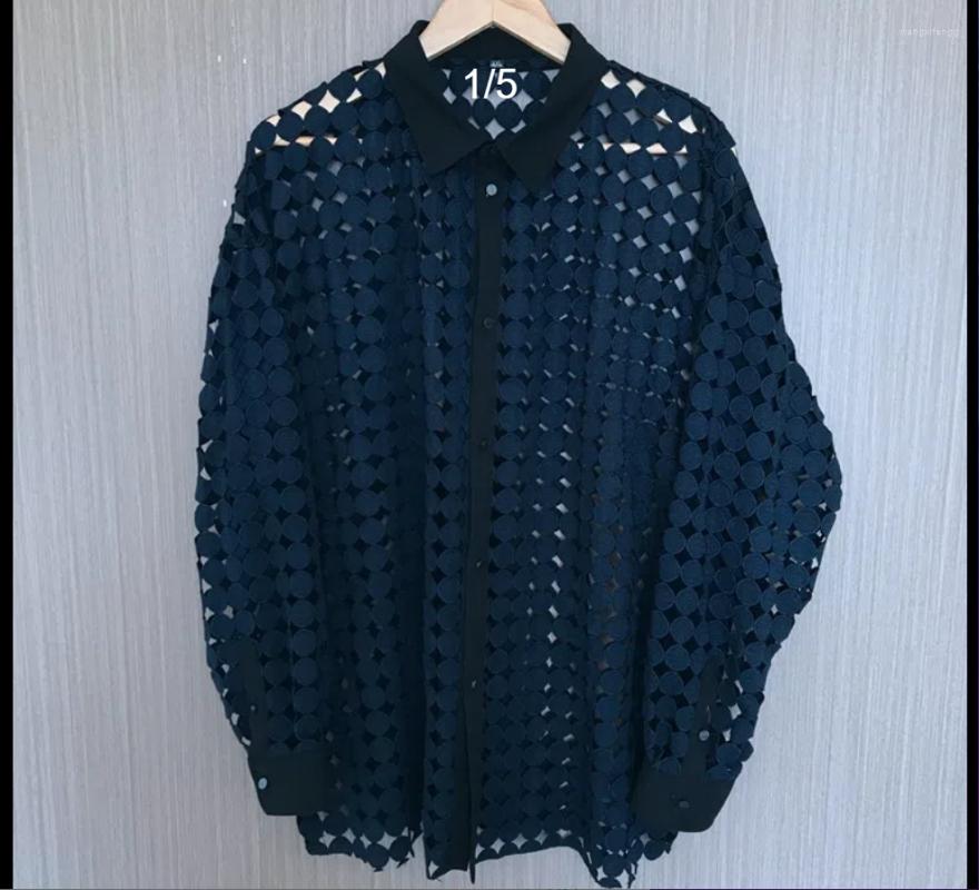 

Men's Casual Shirts Cv1503 Fashion Men's 2023 Runway Luxury European Design Party Style Clothing, Navy blue