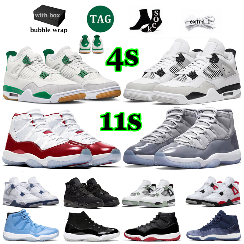 

4 basketball shoes for men women 4s Military Black Cat Pine Green Red Thunder Sneakers 11 Mens 4 Cool Grey 11s Cherry Sports Trainers, #33 40-47